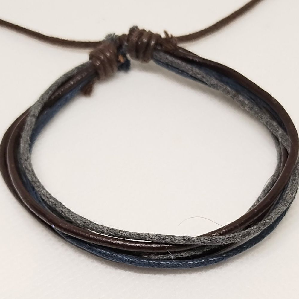 Men's bracelet leather layered New d96‎
